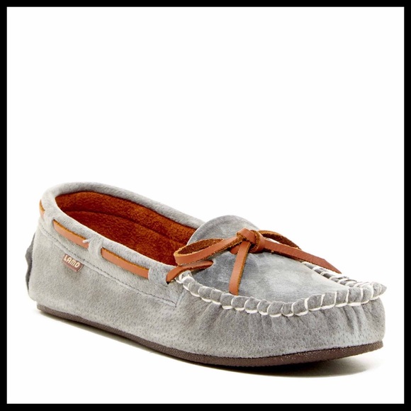 GREY GENUINE SUEDE SLIP ON MOCCASIN FLATS - Picture 8 of 8